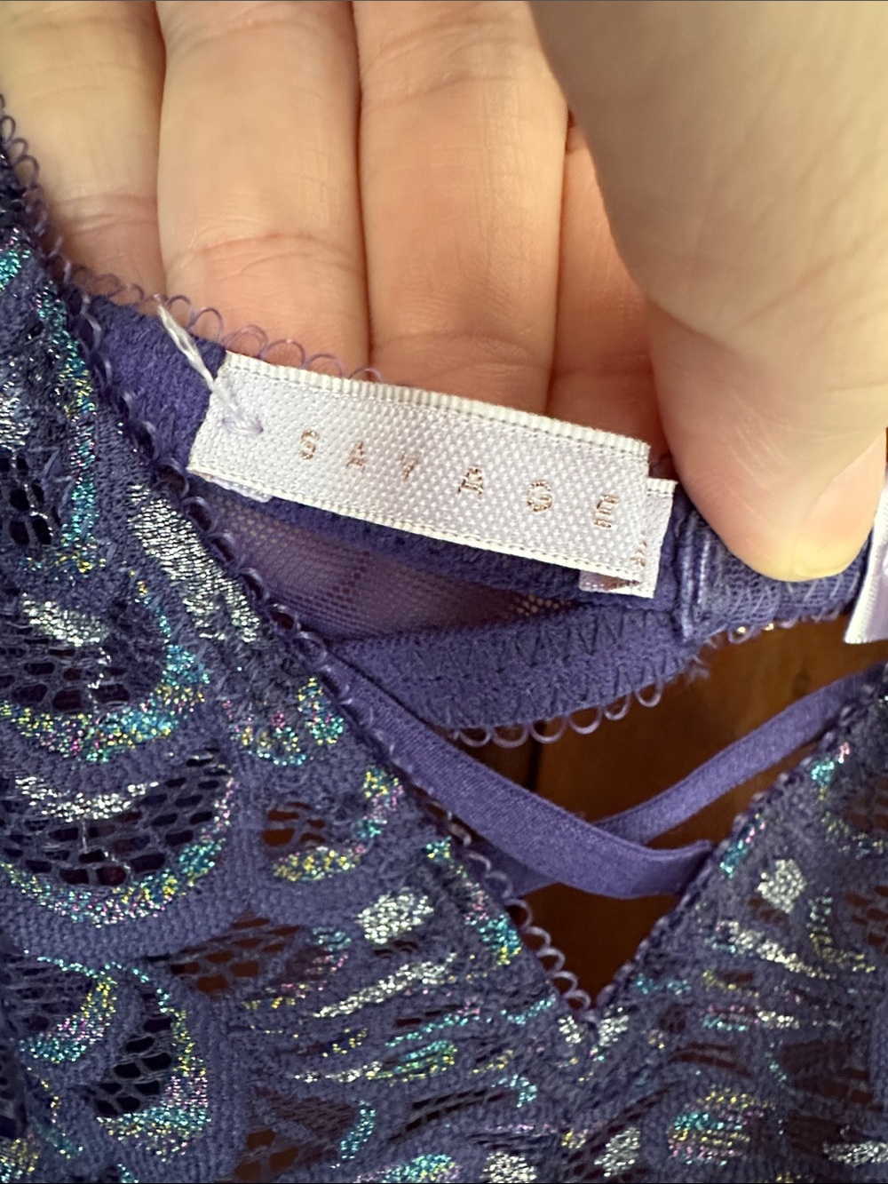 SAVAGE X FENTY  blueish purple one piece lingerie - XL - Picture 3 of 8